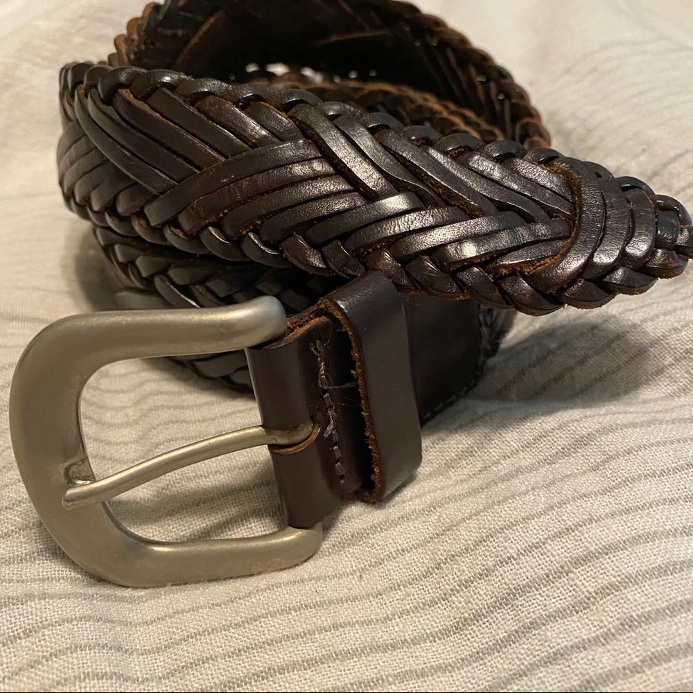 Brown woven braided belt.